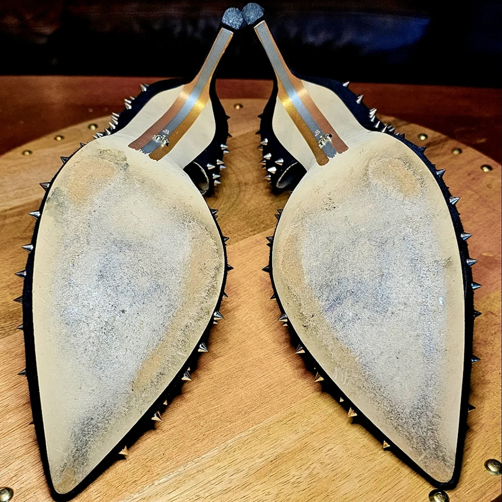 EUC!!! | Sam Edelman | Black | Suede | Gold | Spike | Hazel | Pumps | Size 8 - Picture 3 of 8